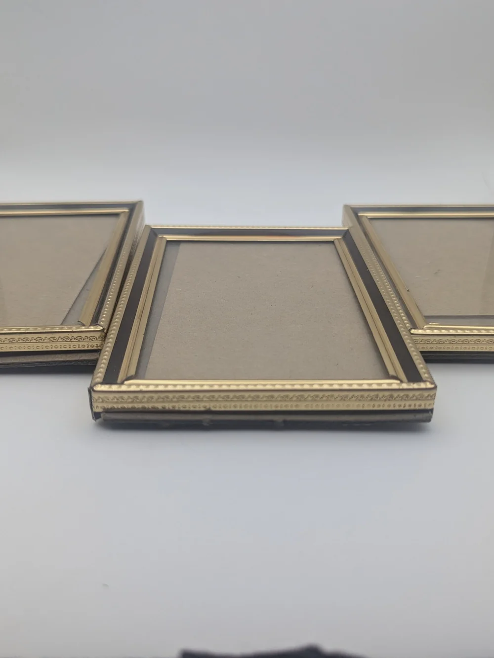 Gold Brass Tone Picture Frames (Set Of 3) 3.5×5